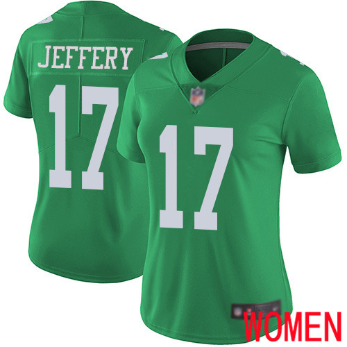 Women Philadelphia Eagles 17 Alshon Jeffery Limited Green Rush Vapor Untouchable NFL Jersey Football